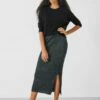 Metallic Ribbed Midi Skirt -TrendyLuxe Store 006574 2809 01