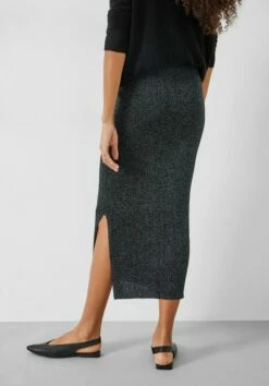 Metallic Ribbed Midi Skirt -TrendyLuxe Store 006574 2809 03
