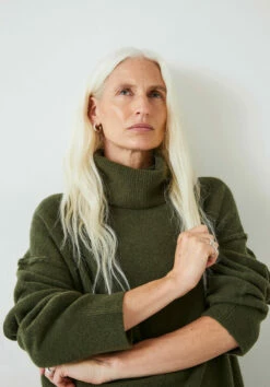 Meryll Crop Wool Blend Roll Neck Jumper