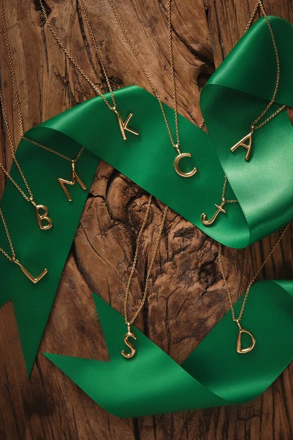 Gaia Letter Pendant Necklace 3 Gaia Letter Pendant Necklace