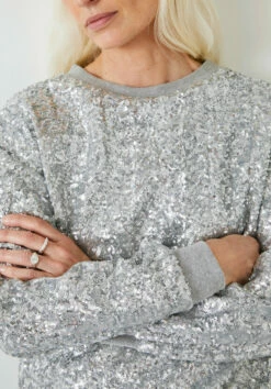 Silver Sequin Sweatshirt 19 Silver Sequin Sweatshirt -TrendyLuxe Store 008708 3142 04