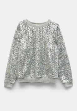 Silver Sequin Sweatshirt 20 Silver Sequin Sweatshirt -TrendyLuxe Store 008708 3142 07 7