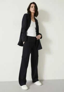 Courtney Cargo Pinstripe Wool Blend Trousers