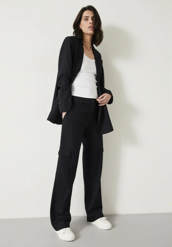 Courtney Cargo Pinstripe Wool Blend Trousers 3 Courtney Cargo Pinstripe Wool Blend Trousers