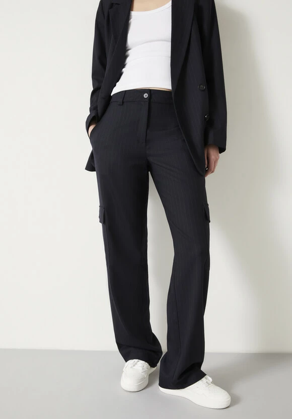 Courtney Cargo Pinstripe Wool Blend Trousers 4 Courtney Cargo Pinstripe Wool Blend Trousers - Image 2