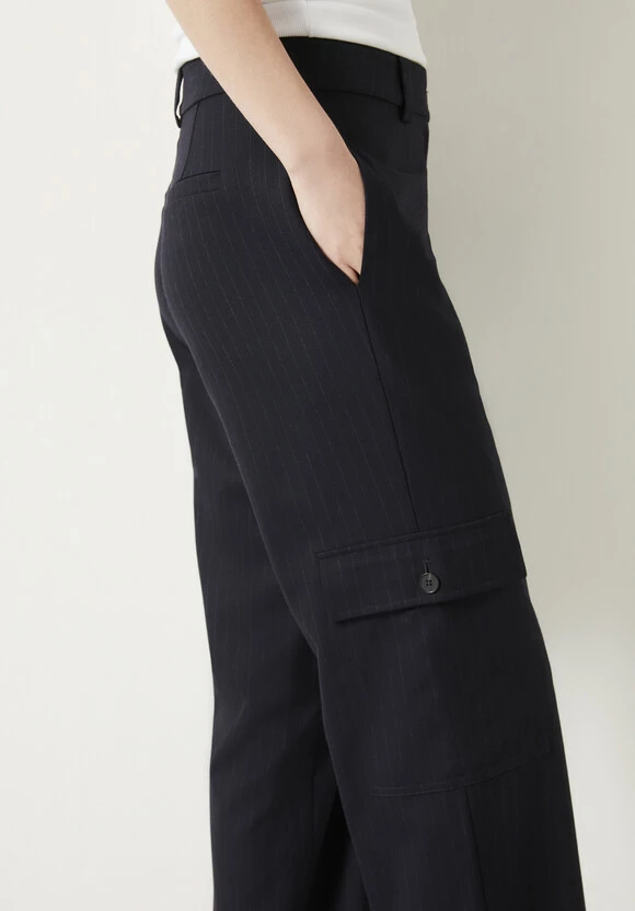 Courtney Cargo Pinstripe Wool Blend Trousers 6 Courtney Cargo Pinstripe Wool Blend Trousers - Image 4