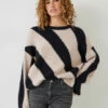 Georgie Diagonal Stripe Wool Blend Jumper -TrendyLuxe Store 009236 0456 01