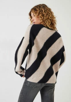 Georgie Diagonal Stripe Wool Blend Jumper -TrendyLuxe Store 009236 0456 03