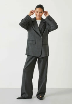 Carla Tailored Wide Leg Wool Blend Trousers