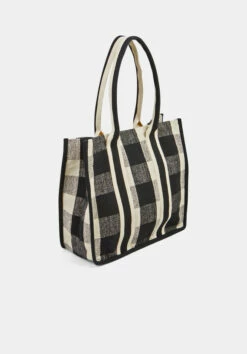 Gigi Check Textile Tote Bag