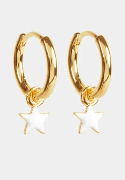 Ellie Enamel Star Hoop Earring -TrendyLuxe Store 009430 3037 03