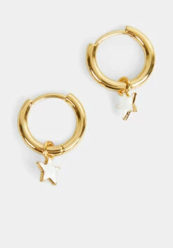 Ellie Enamel Star Hoop Earring -TrendyLuxe Store 009430 3037 04