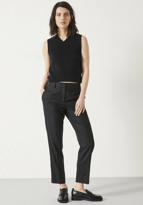 Amanda Cropped Suit Wool Blend Trousers