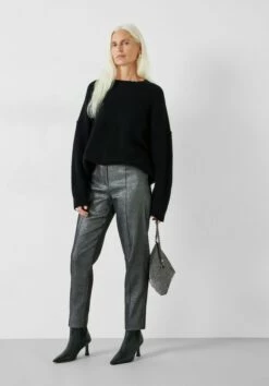 Hazel Metallic Cigarette Trousers