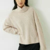 Keily Ribbed Roll Neck Wool Blend Jumper