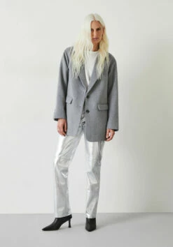 Silver Leather Trousers