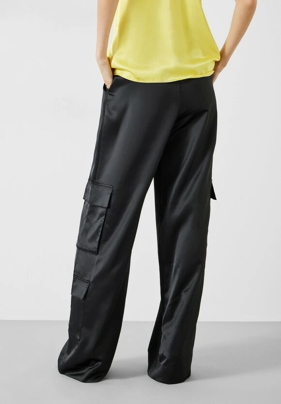 Katy Satin Wide Cargo Trousers 5 Katy Satin Wide Cargo Trousers - Image 3