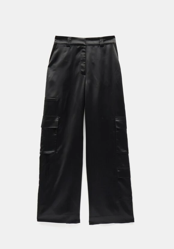 Katy Satin Wide Cargo Trousers 7 Katy Satin Wide Cargo Trousers - Image 5