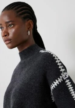 Celine Contrast Stitch Wool Blend Jumper -TrendyLuxe Store 009717 2806 04