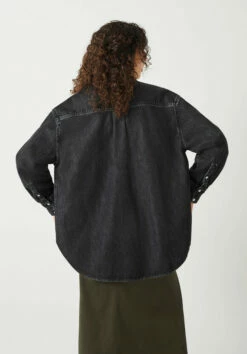 Deanna Washed Black Denim Overshirt -TrendyLuxe Store 010572 2826 03