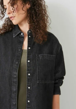 Deanna Washed Black Denim Overshirt -TrendyLuxe Store 010572 2826 04